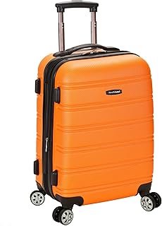 Rockland Melbourne Hardside Expandable Spinner Wheel Luggage, Orange, Carry-On 20-Inch, Orange, Carry-On 20