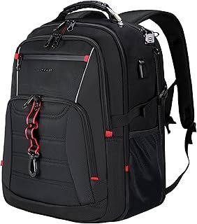 KROSER Großer Rucksack für Herren, 17,3 – 18,4 Zoll, XXXL, Laptop-Rucksack, mit RFID-Taschen und wasserdicht, tragbar, für...