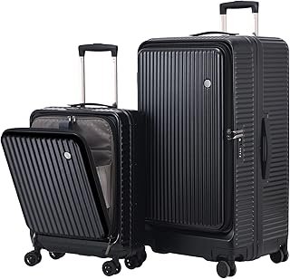 TydeCKare 2 Pieces 20/29 39 * 20 * 55cm & 40 * 37 * 77cm Aluminum Luggage Set, 360°Universal Wheels, Lightweight Hardshell...